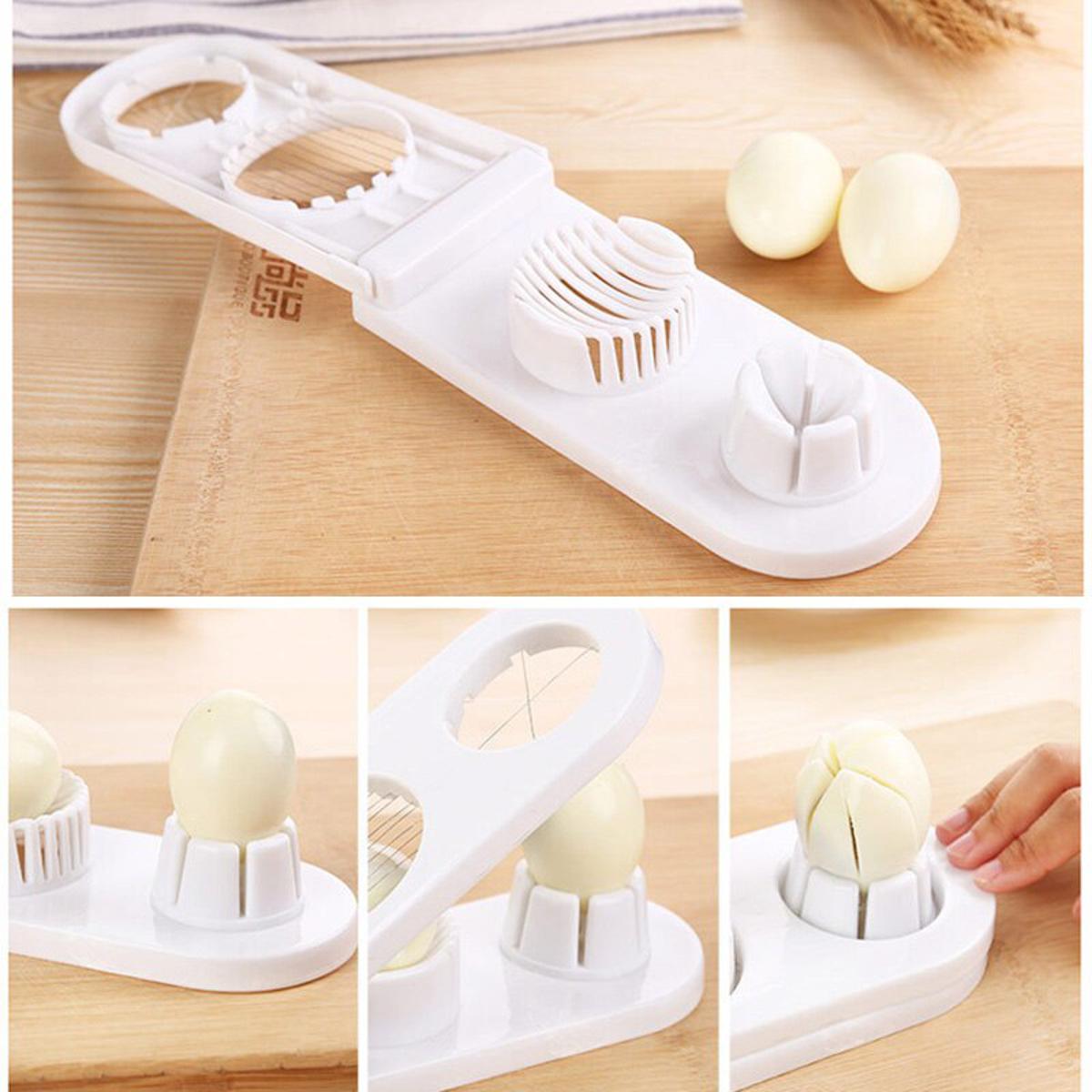 2-in-1 Egg Cutter & Slicer – Boiled Egg Slicing Machine with Stainless Steel Cutting Wires, Kitchen Cooking Tool
