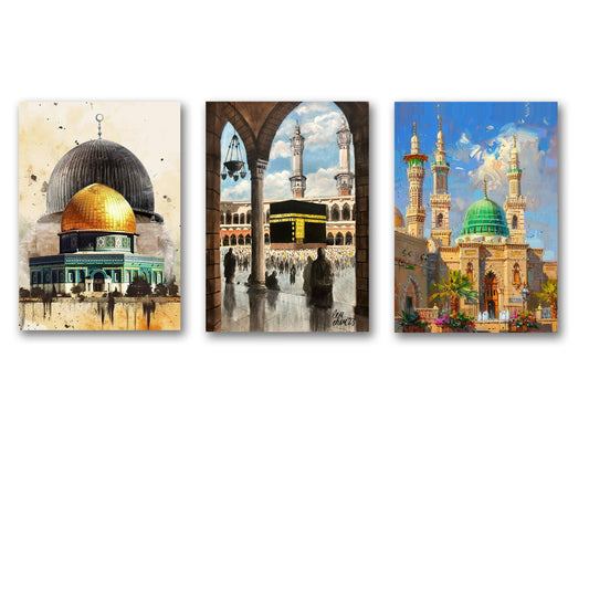 Set of 3 Premium Wall Art Photo Tiles – Modern Home Decor Sets