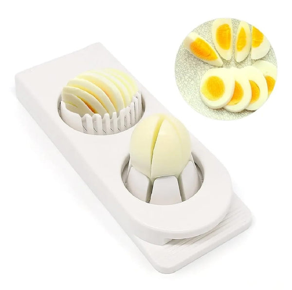 2-in-1 Egg Cutter & Slicer – Boiled Egg Slicing Machine with Stainless Steel Cutting Wires, Kitchen Cooking Tool