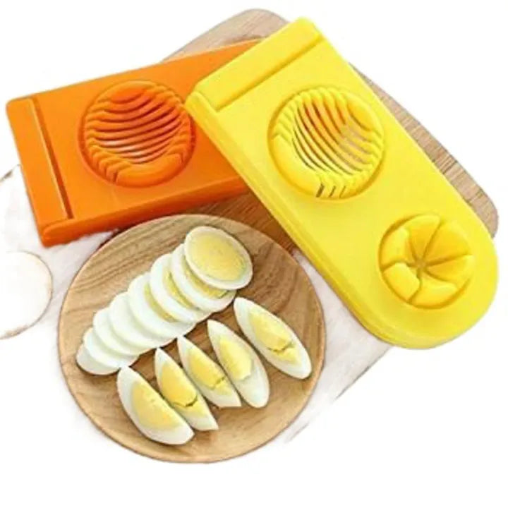 2-in-1 Egg Cutter & Slicer – Boiled Egg Slicing Machine with Stainless Steel Cutting Wires, Kitchen Cooking Tool
